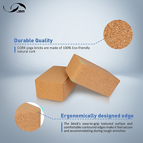 JBM Eco-Friendly Cork Yoga Blocks with Strap
