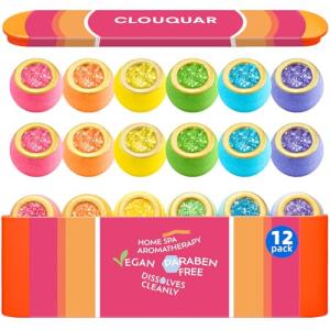 Crystal Bath Bombs Gift Set - 12 Organic Stress Relievers