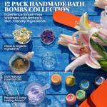 Crystal Bath Bombs Gift Set - 12 Organic Stress Relievers