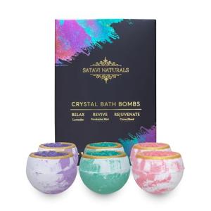 Relaxing Crystal Bath Bombs Gift Set (6 Pack)