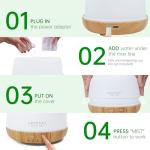 ASAKUKI 300ml Essential Oil Diffuser with Lights