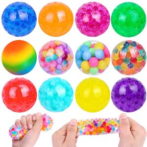 Dulefun 12pc Stress Relief Squishy Ball Set