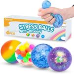 4 Pack Squishy Stress Balls for Instant Relief
