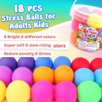 18 Pack Stress Relief Squishy Fidget Balls