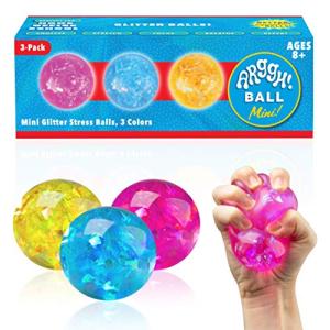 Colorful Glitter Mini Stress Balls - 3 Pack