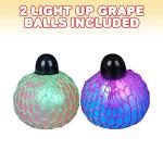 LED Glitter Squeeze Grape Stress Balls - Pack of 2