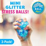 Colorful Glitter Mini Stress Balls - 3 Pack
