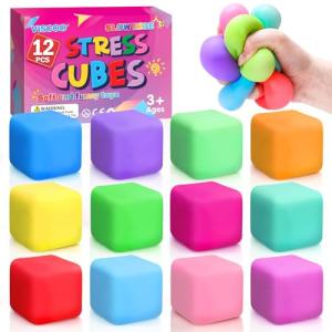 12-Pack Slow Rising Stress Cubes and Fidget Toys