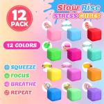 12-Pack Slow Rising Stress Cubes and Fidget Toys