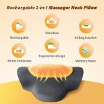 Rechargeable 3-in-1 Neck Massager with Heat & Vibration