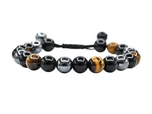 Triple Protection Gemstone Bracelet Set for Stress Relief