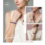 Amethyst Beaded Bracelet for Stress Relief