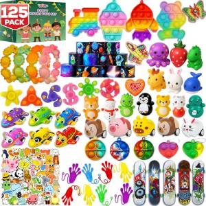 125 Fidget Toys Pack with Stickers for All Ages