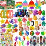 125 Fidget Toys Pack with Stickers for All Ages