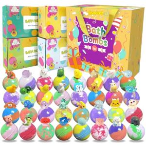 Kids Bath Bombs with Surprise Animal Toys, 32 Pack
