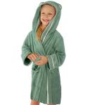 Soft Bamboo Hooded Kids Bathrobe - Green