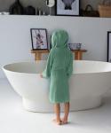 Soft Bamboo Hooded Kids Bathrobe - Green