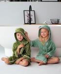 Soft Bamboo Hooded Kids Bathrobe - Green