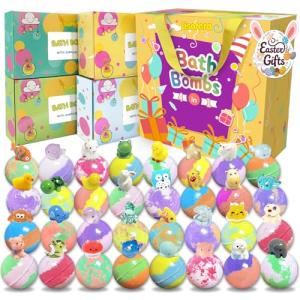 Kids Bath Bombs with Surprise Animal Toys, 32 Pack