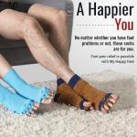 Happy Feet Alignment Socks with Toe Separators - Charcoal