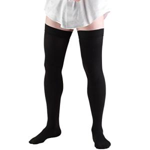 Men's Thigh High Compression Socks, 20-30 mmHg, Black