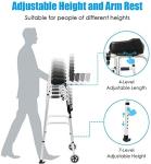 Folding Walker with Height Adjustment and Armrests