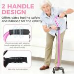 Adjustable Quad Cane for Knee Recovery - Pink