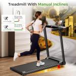 Compact Portable Treadmill with Incline and Handlebar