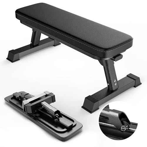 Foldable Flat Bench for Weight Training & Abs