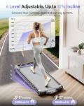 Foldable Walking Pad Treadmill with Dual LED Display