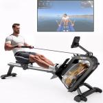 YAMO Water Rowing Machine with App and LCD Monitor