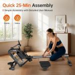 YAMO Water Rowing Machine with App and LCD Monitor