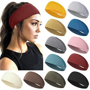 12 Pack Non-Slip Workout Headbands for Short Hair