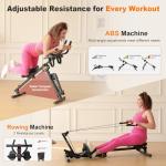 TOUSAINS 3-in-1 Folding Rowing and Ab Machine