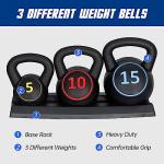 F2C 3-Piece Kettlebell Set with Storage Rack
