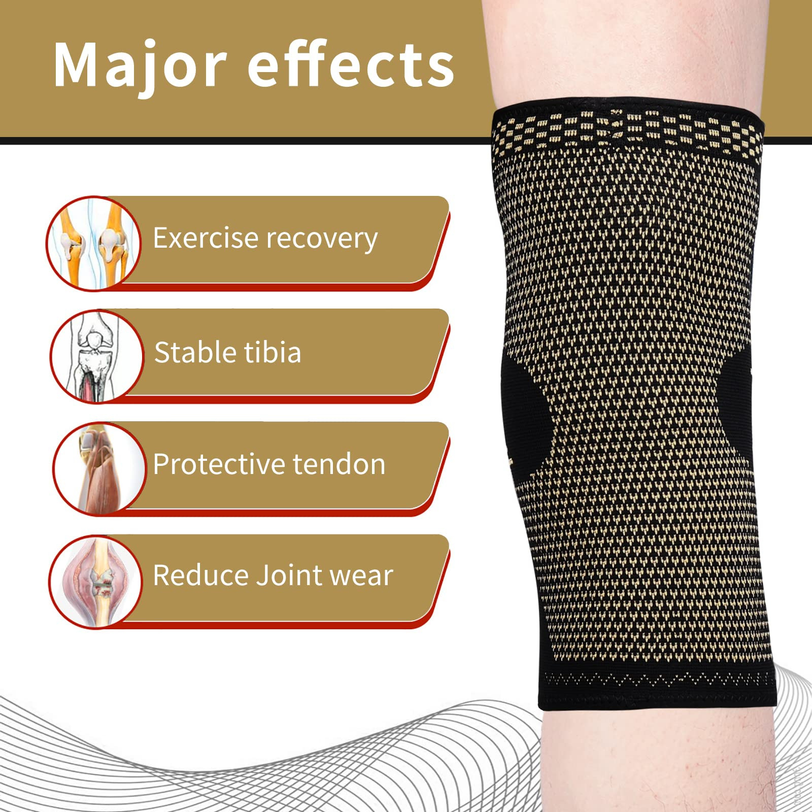Copper Compression Knee Sleeves for Sports Support