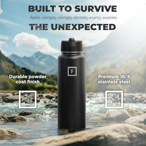 Iron Flask 40 oz Insulated Water Bottle - Black