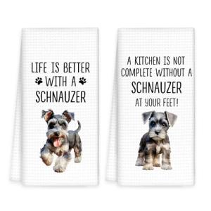Schnauzer Kitchen Towels Set for Dog Lovers