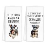 Schnauzer Kitchen Towels Set for Dog Lovers