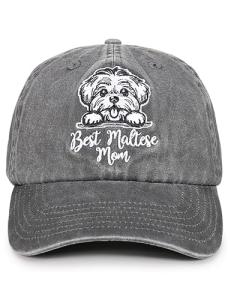 Maltese Mom Gifts Adjustable Embroidered Baseball Cap