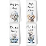 Maltese Dog Hand Towels Set of 4