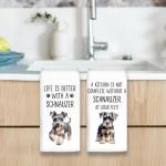 Schnauzer Kitchen Towels Set for Dog Lovers