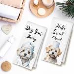 Maltese Dog Hand Towels Set of 4