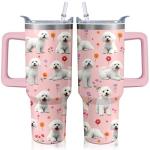 Cute Dog Tumbler with Straw and Handle