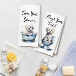 Maltese Dog Hand Towels Set of 4