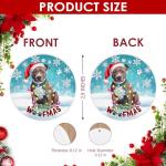 Funny Pit Bull Woofmas Ceramic Christmas Ornament