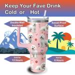 Cute Dog Tumbler with Straw and Handle