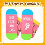 Beagle Love Women's Funny Socks in Pink
