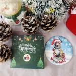 Funny Pit Bull Woofmas Ceramic Christmas Ornament