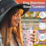 Cute Dog Tumbler with Straw and Handle